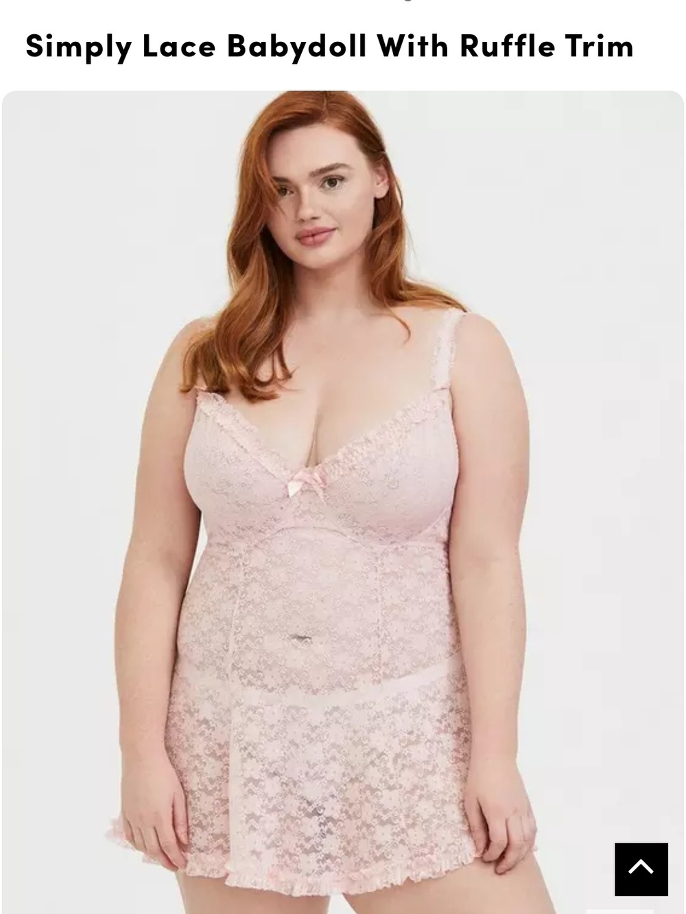 torrid Pink Lace Babydoll Chemise with Ruffle Trim